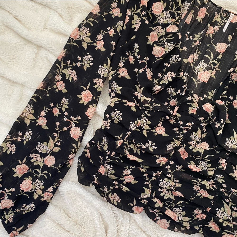 NWT Free People New Final Rose long sleeve blouse Sz M - Picture 5 of 8